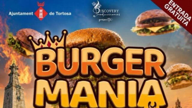 Imatge del cartell de Burger Mania a Tortosa (via Instagram)