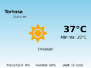 AEMET: El temps per a Tortosa – 3 de Juliol de 2026
